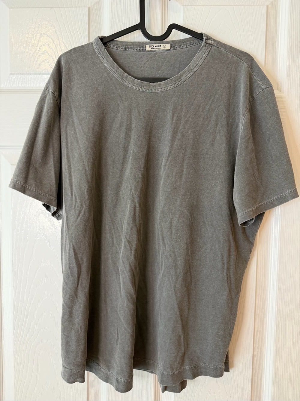 Buck Mason Men's Washed Gray Crewneck T-Shirt